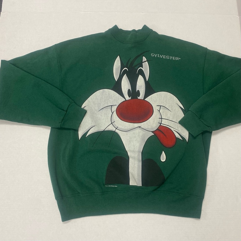 1993 Looney Tunes Sylvester Green Sweatshirt